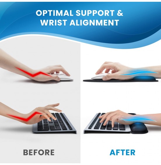 Everlasting Comfort Mouse Pad with Wrist Support - Includes Keyboard Wrist Rest - Ergonomic Memory Foam Desk Cushion for Carpal Tunnel - Computer, Laptop, Typing and Gaming Accessories Everlasting Comfort Mouse Pad with Wrist Support - Includes Keyboard Wrist Rest - Ergonomic Memory Foam Desk Cushion for Carpal Tunnel - Computer, Laptop, Typing and Gaming Accessories