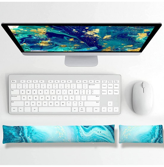 Atufsuat Bean Bag Wrist Rest, Ergonomic Wrist Support for Mouse and Keyboard, Beaded Cushion for Wrist Arm Hand Elbow Support, Computer Laptop Accessories, Office Desk Decor for Women Men, Teal Marble Atufsuat Bean Bag Wrist Rest, Ergonomic Wrist Support for Mouse and Keyboard, Beaded Cushion for Wrist Arm Hand Elbow Support, Computer Laptop Accessories, Office Desk Decor for Women Men, Teal Marble