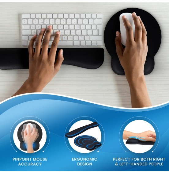 Everlasting Comfort Mouse Pad with Wrist Support - Includes Keyboard Wrist Rest - Ergonomic Memory Foam Desk Cushion for Carpal Tunnel - Computer, Laptop, Typing and Gaming Accessories Everlasting Comfort Mouse Pad with Wrist Support - Includes Keyboard Wrist Rest - Ergonomic Memory Foam Desk Cushion for Carpal Tunnel - Computer, Laptop, Typing and Gaming Accessories