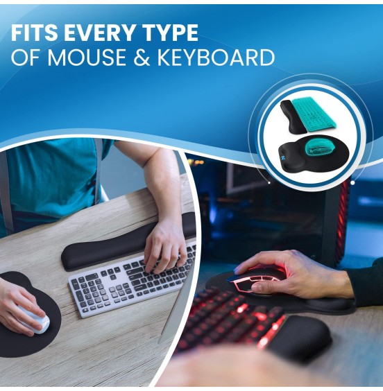 Everlasting Comfort Mouse Pad with Wrist Support - Includes Keyboard Wrist Rest - Ergonomic Memory Foam Desk Cushion for Carpal Tunnel - Computer, Laptop, Typing and Gaming Accessories Everlasting Comfort Mouse Pad with Wrist Support - Includes Keyboard Wrist Rest - Ergonomic Memory Foam Desk Cushion for Carpal Tunnel - Computer, Laptop, Typing and Gaming Accessories
